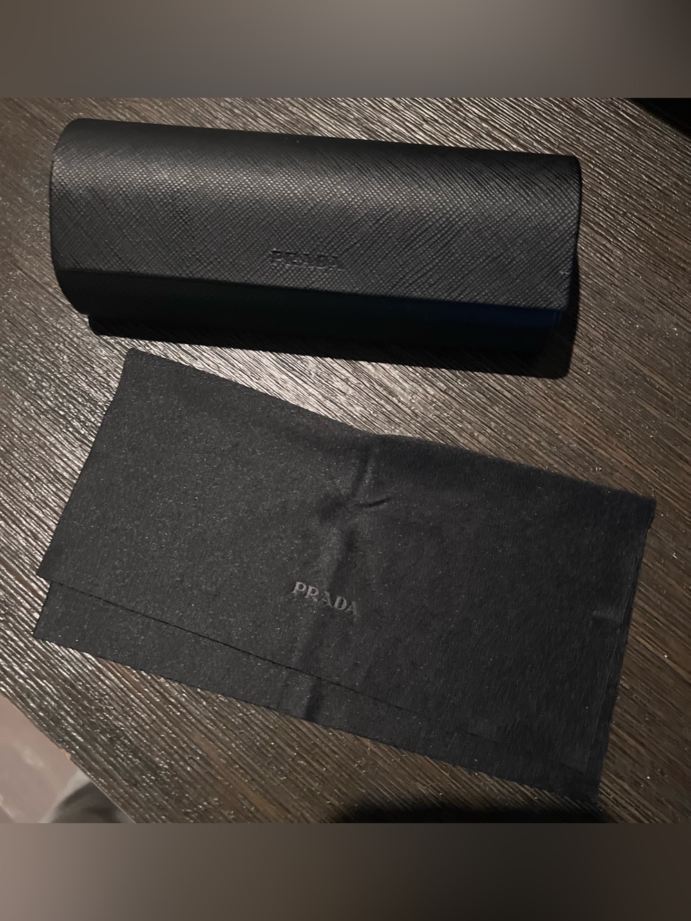 Prada eyeglass case and cleaning cloth